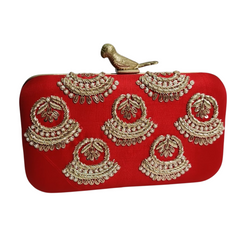 Red Jhumka Clutch Bag