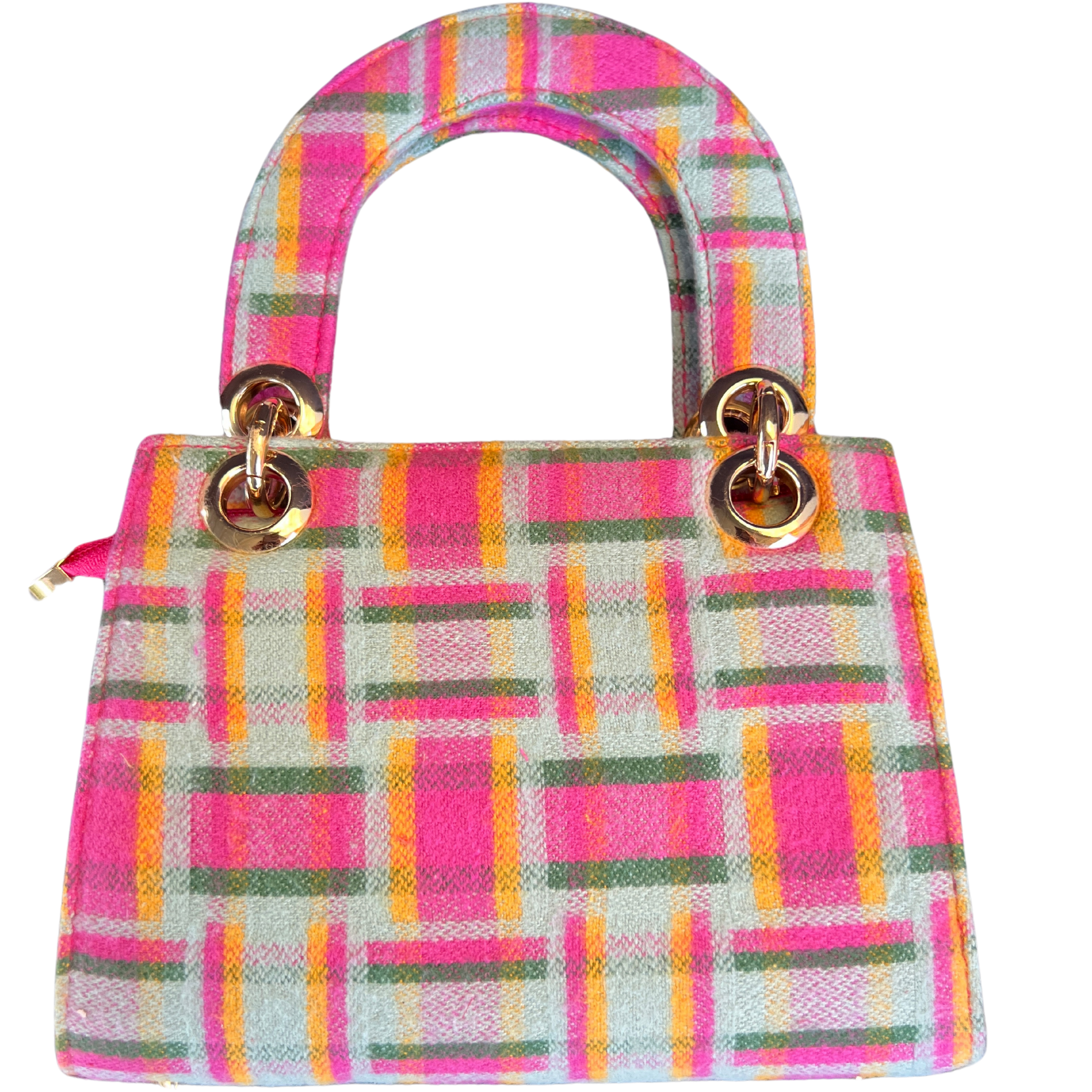 Multi Color Plaid Mini Bag