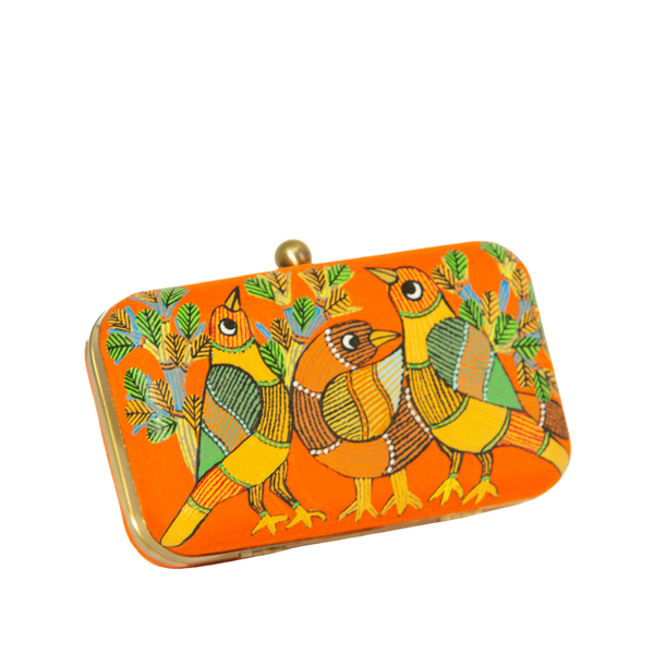 Orange Gond Art Bags