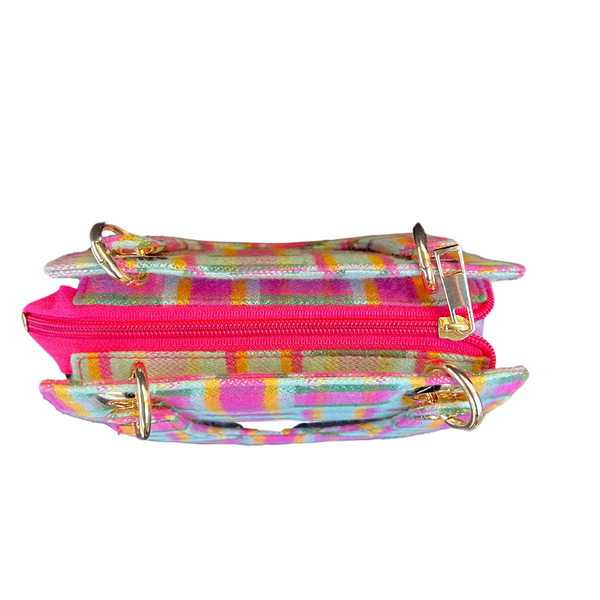 Multi Color Plaid Mini Bag