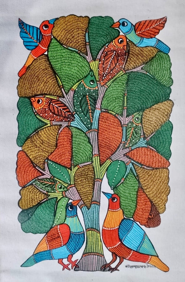 Gond Art Painting-Tree of Life