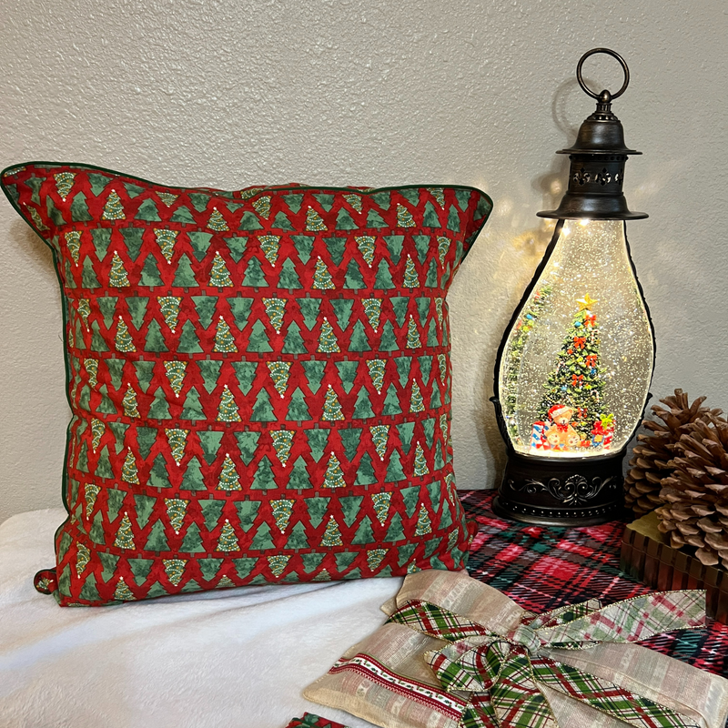 Red Green Christmas Tree Cushion Covers