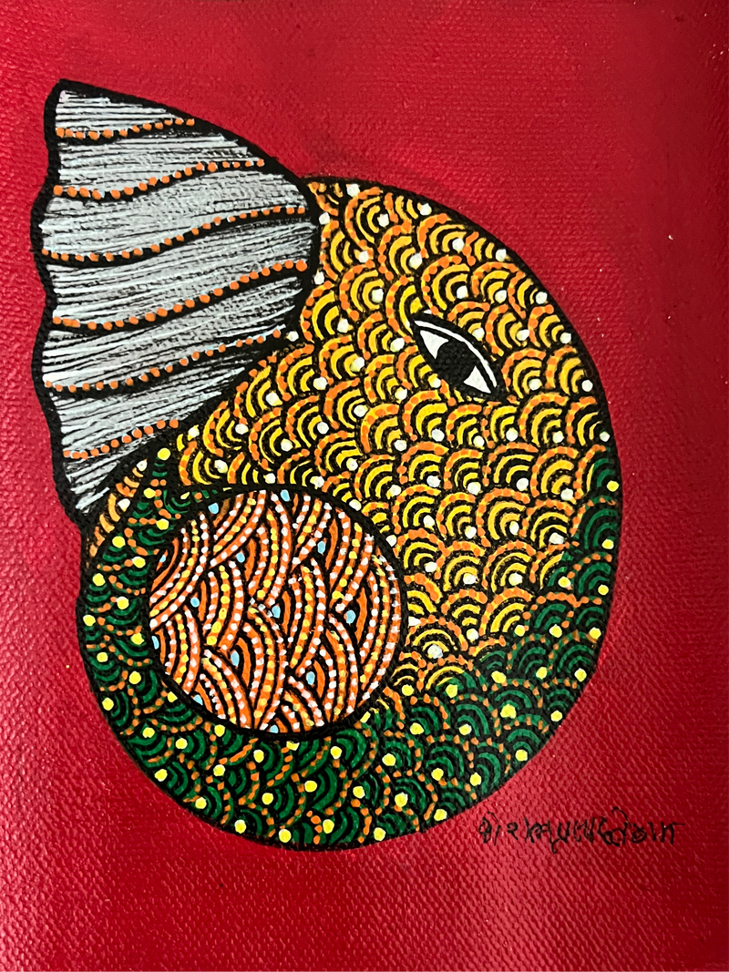 Gond Art Painting-Ganpati