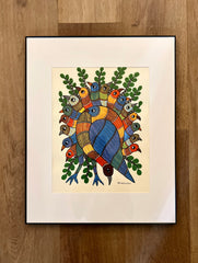 Gond Art Painting-Pea Hen