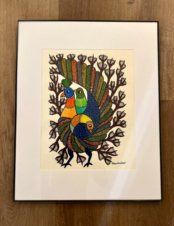 Gond Art Painting-Peacock