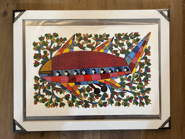 Gond Art Painting-Aeroplane
