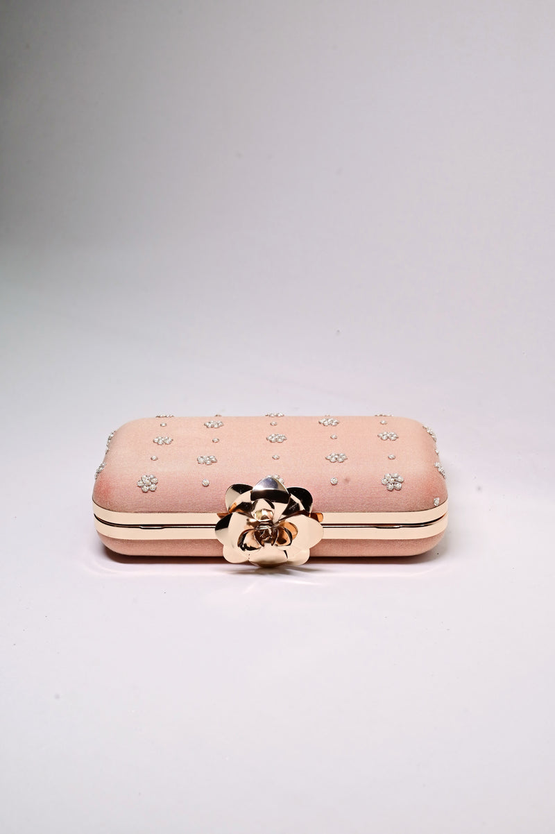 Peach Flowers Clutch