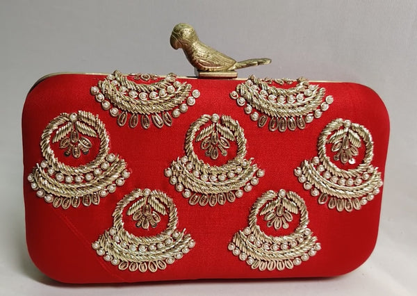 Red Jhumka Clutch Bag