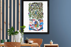 Gond Art Painting-Radha & Krishna