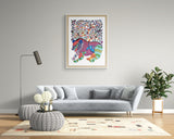 Gond Art Painting-Lion and Tree of Life