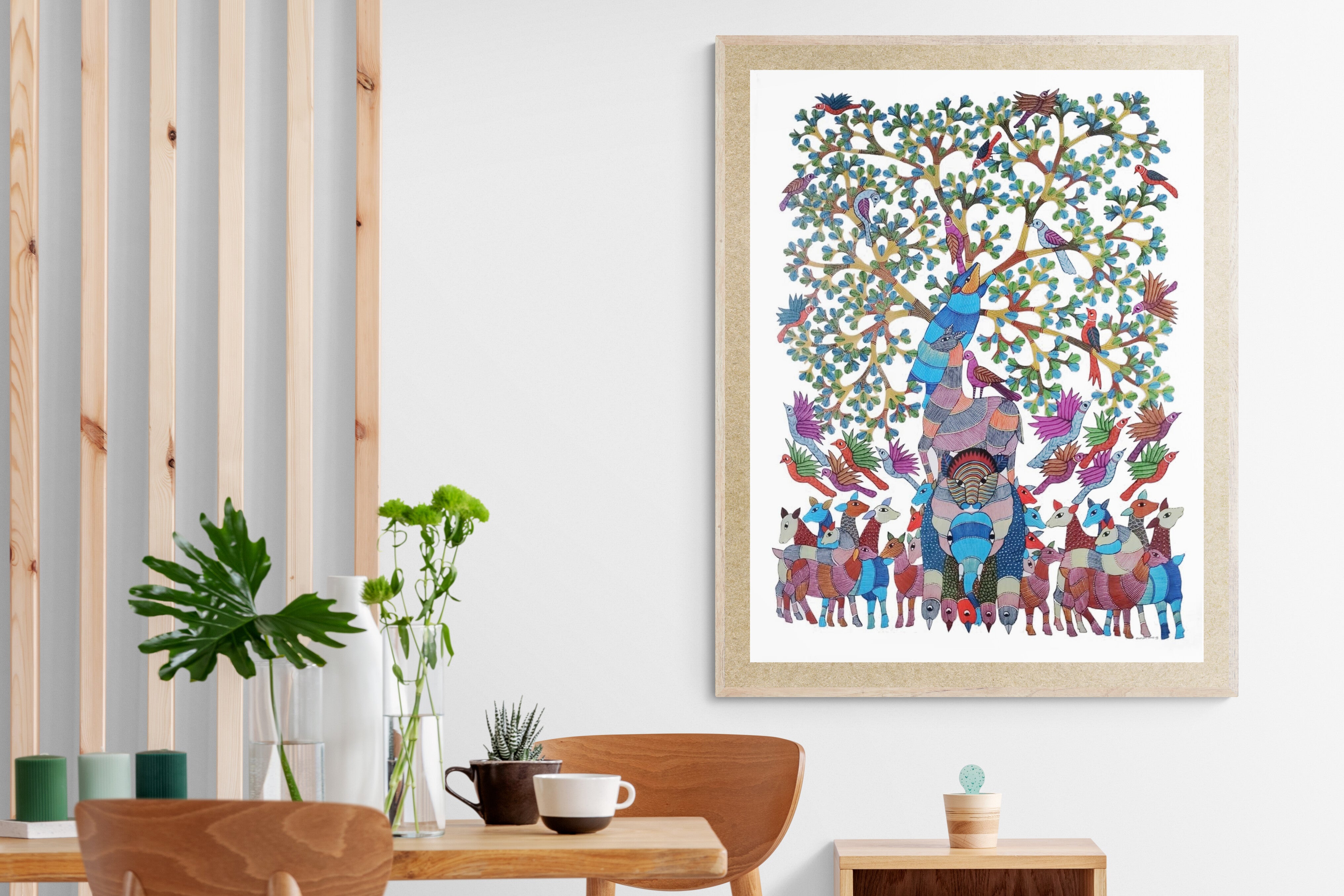 Gond Art Painting-Jungle Scenes