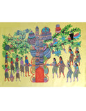 Gond Art Painting-Depicting Gond Tribal Wedding Ritual